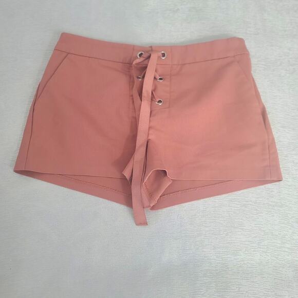 Express Corset style lace up Y2K vibes women's shorts rose pink Mid rise Size 8 - Picture 3 of 9
